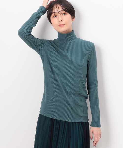 COMME CA（コムサ）の「〔 TALLサイズ 〕 ラグウォームリブニット ハイネックプルオーバー（Tシャツ/カットソー・レディース・ピンク/ネイビー/ブルー/オフホワイト・13号/15号）」の3枚目の写真
