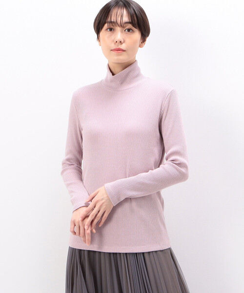 COMME CA（コムサ）の「〔 TALLサイズ 〕 ラグウォームリブニット ハイネックプルオーバー（Tシャツ/カットソー・レディース・ピンク/ネイビー/ブルー/オフホワイト・13号/15号）」の10枚目の写真