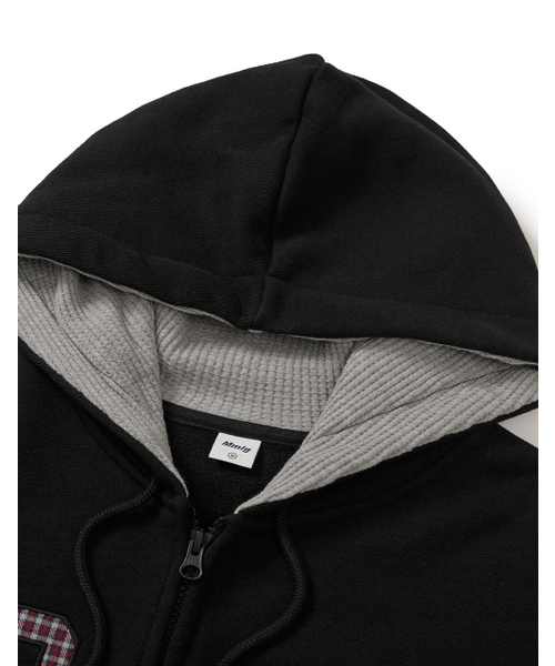 MMLG（エムエムエルジー）の「[Mmlg] CHECK LOGO HOOD ZIP UP (EVERY BLACK)（パーカー・レディース・その他・SMALL/MEDIUM/LARGE/X-LARGE）」の3枚目の写真