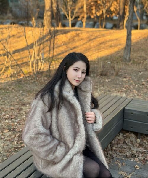 MICANE（ミケーネ）の「バーニス ハイネックハーフファージャケット（ムートンコート・レディース・ベージュ・LARGE/X-LARGE/SMALL/MEDIUM）」の11枚目の写真