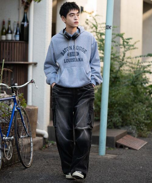 WEGO（ウィゴー）の「WEGO/カレッジロゴボアパーカー（パーカー・メンズ・杢グレー/ダークグリーン/ネイビー/ワイン・LARGE/MEDIUM）」の5枚目の写真