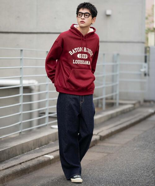 WEGO（ウィゴー）の「WEGO/カレッジロゴボアパーカー（パーカー・メンズ・杢グレー/ダークグリーン/ネイビー/ワイン・LARGE/MEDIUM）」の10枚目の写真