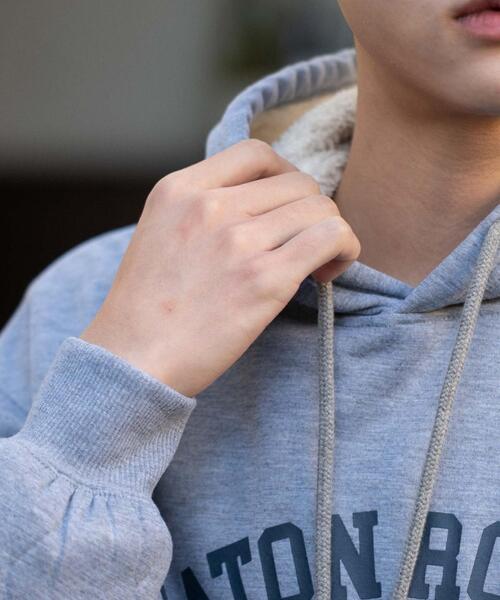 WEGO（ウィゴー）の「WEGO/カレッジロゴボアパーカー（パーカー・メンズ・杢グレー/ダークグリーン/ネイビー/ワイン・LARGE/MEDIUM）」の11枚目の写真