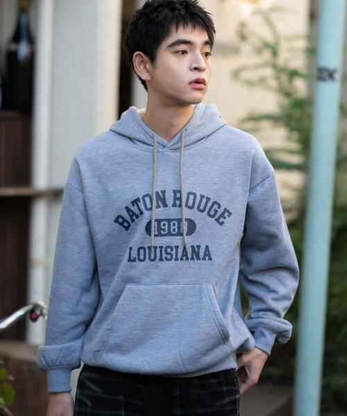 WEGO（ウィゴー）の「WEGO/カレッジロゴボアパーカー（パーカー・メンズ・杢グレー/ダークグリーン/ネイビー/ワイン・LARGE/MEDIUM）」の15枚目の写真