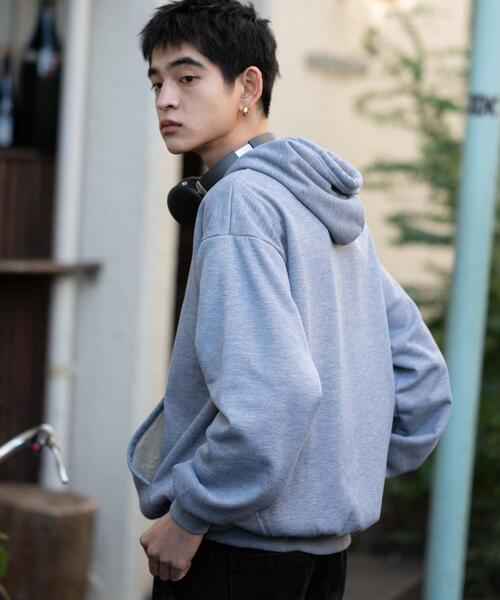 WEGO（ウィゴー）の「WEGO/カレッジロゴボアパーカー（パーカー・メンズ・杢グレー/ダークグリーン/ネイビー/ワイン・LARGE/MEDIUM）」の16枚目の写真