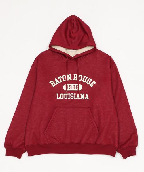 セール】WEGO/【25年秋冬新作】カレッジロゴボアパーカー（パーカー