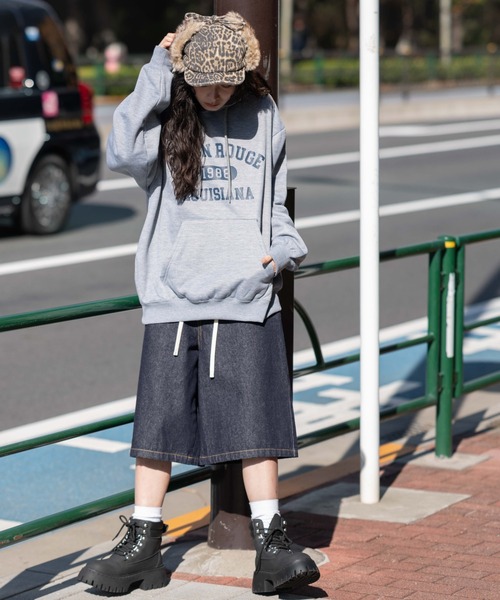 WEGO（ウィゴー）の「WEGO/カレッジロゴボアパーカー（パーカー・メンズ・杢グレー/ダークグリーン/ネイビー/ワイン・LARGE/MEDIUM）」の22枚目の写真