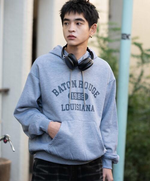 WEGO（ウィゴー）の「WEGO/カレッジロゴボアパーカー（パーカー・メンズ・杢グレー/ダークグリーン/ネイビー/ワイン・LARGE/MEDIUM）」の17枚目の写真