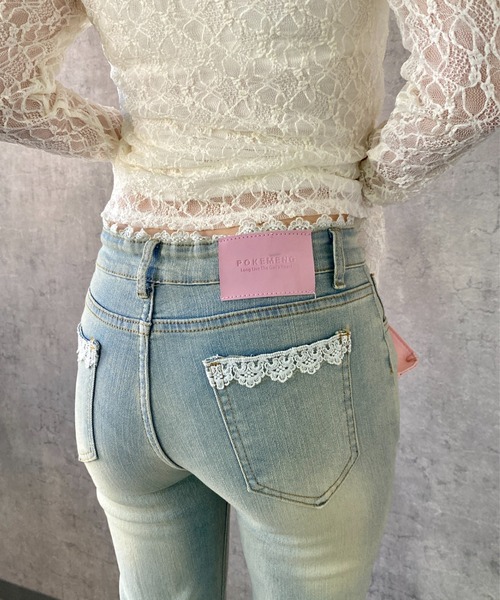 Mejoul（メジュール）の「【2026春夏新作】美シルエット レースデザインハイウエストフレアデニムパンツ（デニムパンツ・レディース・ブルー・M/L）」の20枚目の写真