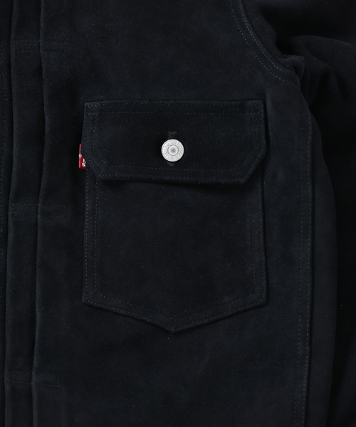 Levi's（リーバイス）の「Levi’s(R) / リーバイス(R) 別注 TYPE１スエード トラッカージャケット（ライダースジャケット・メンズ・ブラック・X-LARGE/LARGE/MEDIUM/SMALL）」の4枚目の写真