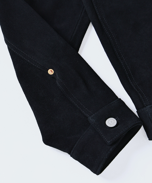 Levi's（リーバイス）の「Levi’s(R) / リーバイス(R) 別注 TYPE１スエード トラッカージャケット（ライダースジャケット・メンズ・ブラック・X-LARGE/LARGE/MEDIUM/SMALL）」の5枚目の写真