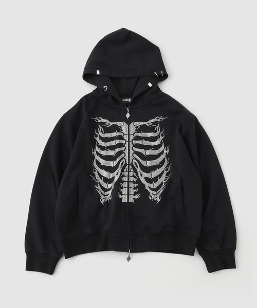 SUPPLIER / サプライヤー Fire Rhinestone Zip Hoodie（パーカー