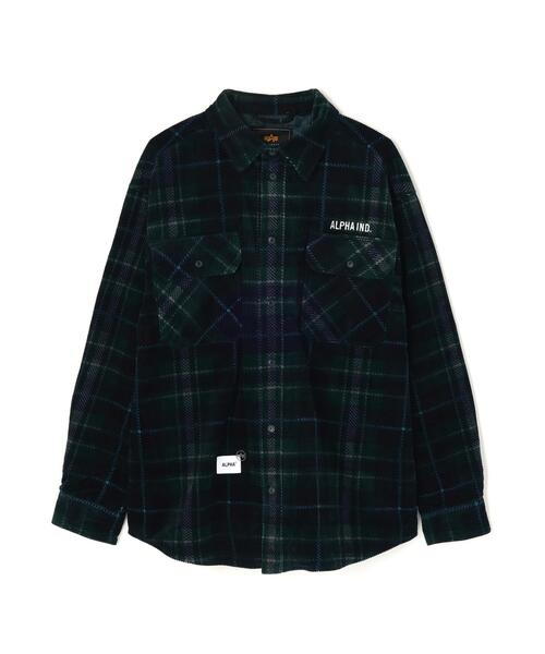 Alpha Industries（アルファインダストリーズ）の「Alpha Industries/アルファインダストリーズ/UNFRM FLANNEL SHIRT/ユニフォーム フランネル シャツ（シャツ/ブラウス・メンズ・ブラック/オリーブ系・L/M/XL）」の2枚目の写真