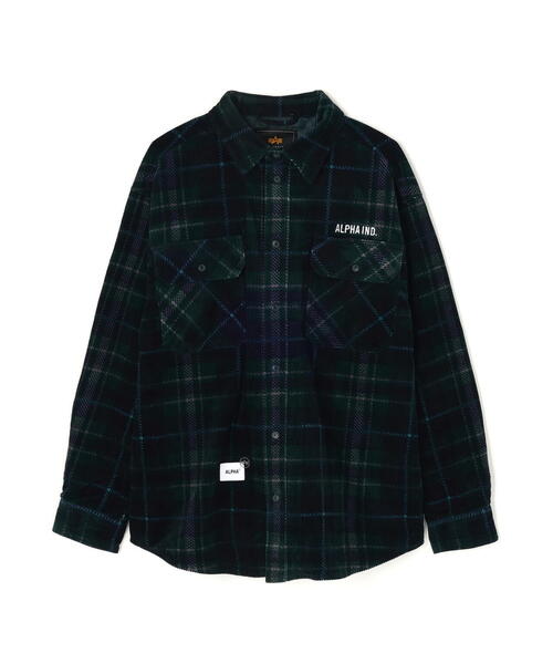 Alpha Industries（アルファインダストリーズ）の「Alpha Industries/アルファインダストリーズ/UNFRM FLANNEL SHIRT/ユニフォーム フランネル シャツ（シャツ/ブラウス・メンズ・ブラック/オリーブ系・L/M/XL）」の2枚目の写真