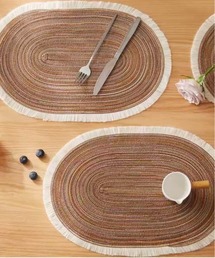 Port（ポート）の「【 Port / ポート 】 ナチュラル  ラウンド ランチョンマット (フリンジ付き) #（ランチョンマット/テーブルウェア）」