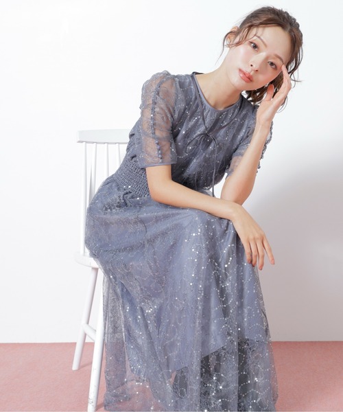 JILLbyJILLSTUART スパンコール付きレースワンピース スパンコール付きレースワンピース | JILL by JILL STUART（ジル バイ