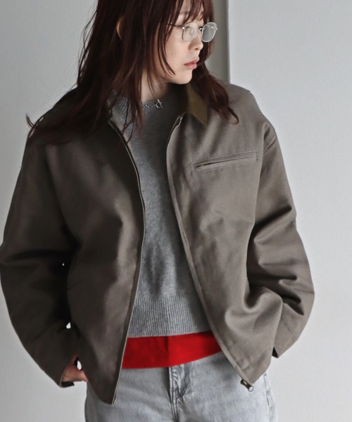 セール】襟コーデュロイダックジャケット（ブルゾン）｜COURO（コウロ