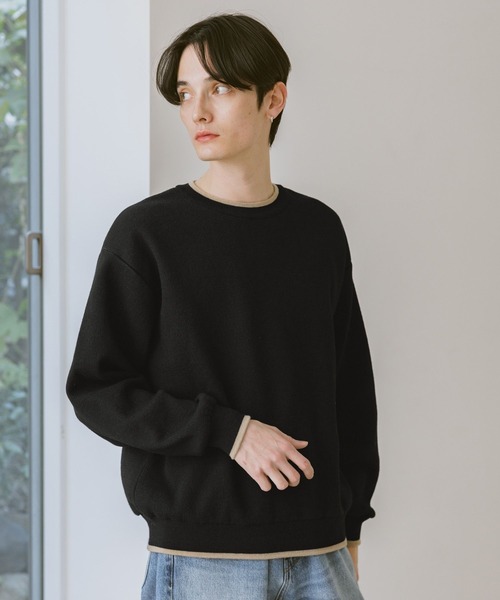 セール】Washable Reversible Crewneck Knit / ウォッシャブル セール】Washable Reversible Crewneck Knit / ウォッシャブル