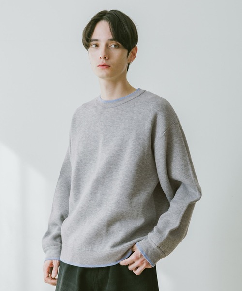 RAGEBLUE（レイジブルー）の「Washable Reversible Crewneck Knit / ウォッシャブルリバーシブル配色ニット（ニット/セーター・メンズ・ブラック系その他/グレー系その他/ピンク系その他/ホワイト系その他・SMALL/MEDIUM/LARGE）」の9枚目の写真