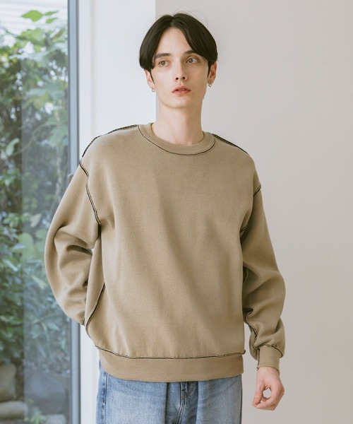 RAGEBLUE（レイジブルー）の「Washable Reversible Crewneck Knit / ウォッシャブルリバーシブル配色ニット（ニット/セーター・メンズ・ブラック系その他/グレー系その他/ピンク系その他/ホワイト系その他・SMALL/MEDIUM/LARGE）」の21枚目の写真