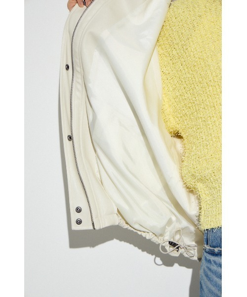 AZUL by moussy(アズールバイマウジー)の「【身長/骨格別着用画像あり】フェイクレザーミドルブルゾン 冬服 秋服 ライダース フェイクレザージャケット(ブルゾン・レディース・アイボリー/ブラック/ブラウン・FREE)」の15枚目の写真