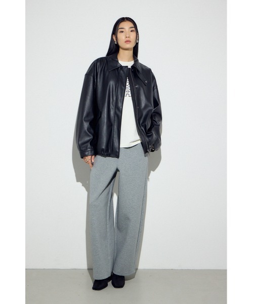 AZUL by moussy(アズールバイマウジー)の「【身長/骨格別着用画像あり】フェイクレザーミドルブルゾン 冬服 秋服 ライダース フェイクレザージャケット(ブルゾン・レディース・アイボリー/ブラック/ブラウン・FREE)」の19枚目の写真