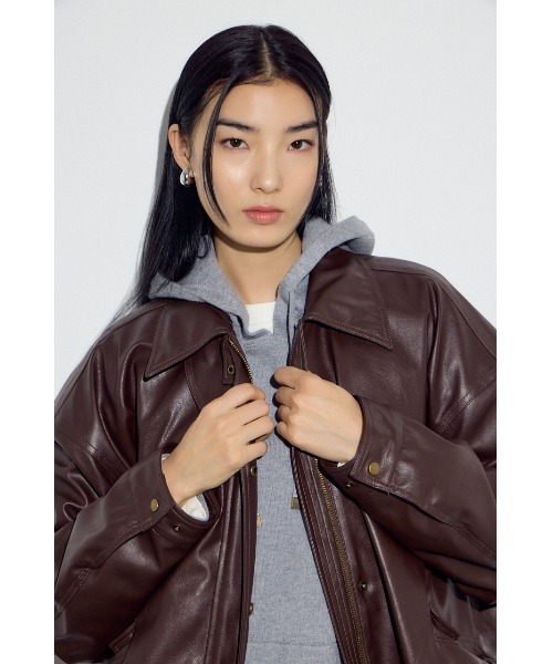 セール】フェイクレザーミドルブルゾン（ブルゾン）｜AZUL BY MOUSSY
