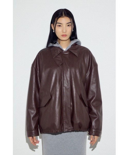 フェイクレザーミドルブルゾン（ブルゾン）｜AZUL BY MOUSSY（アズール