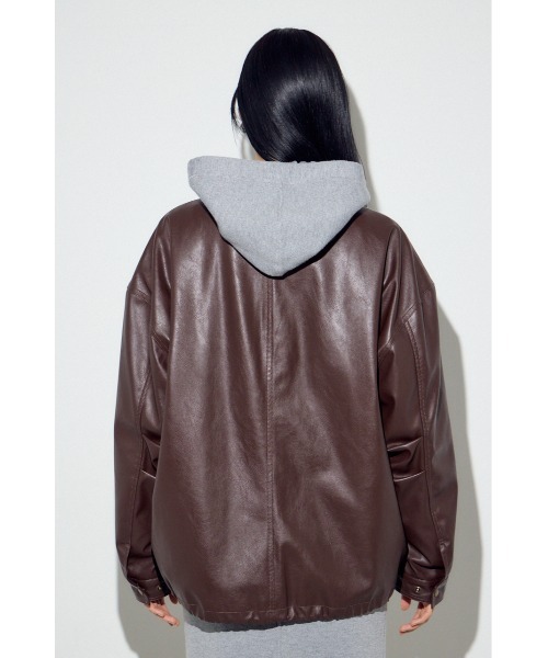 セール】フェイクレザーミドルブルゾン（ブルゾン）｜AZUL BY MOUSSY