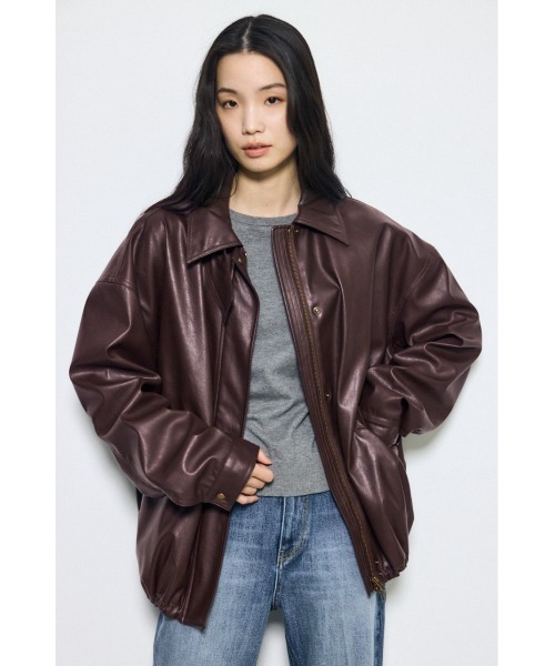 セール】フェイクレザーミドルブルゾン（ブルゾン）｜AZUL BY MOUSSY