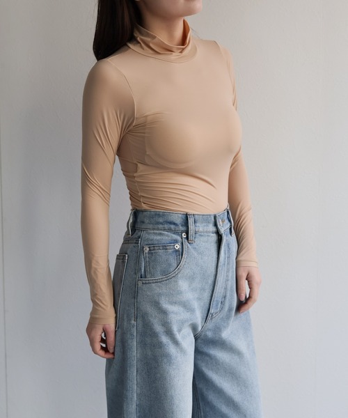 ap retro(アプレトロ)の「【ap retro basic】カップ付きハイネックヒートフィットインナー(Tシャツ/カットソー・レディース・ベージュ/ホワイト/ブラウン/ブラック・LARGE/MEDIUM/X-LARGE)」の22枚目の写真