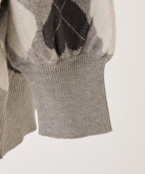 one after another NICE CLAUP（ワンアフターアナザーナイスクラップ）の「【Heart Collection】ハートアーガイルニットミニワンピース（ワンピース・レディース・グレー系その他/ピンク系その他/ホワイト系その他・FREE）」の5枚目の写真