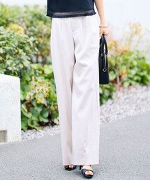 リネンストレッチワイド パンツ