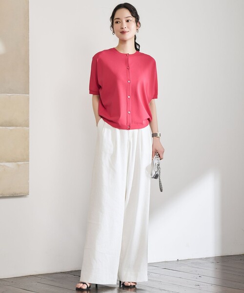 自由区（ジユウク）の「リネンストレッチワイド パンツ（その他パンツ・レディース・カーキ系/アイボリー系/ベージュ系・46/44）」の10枚目の写真