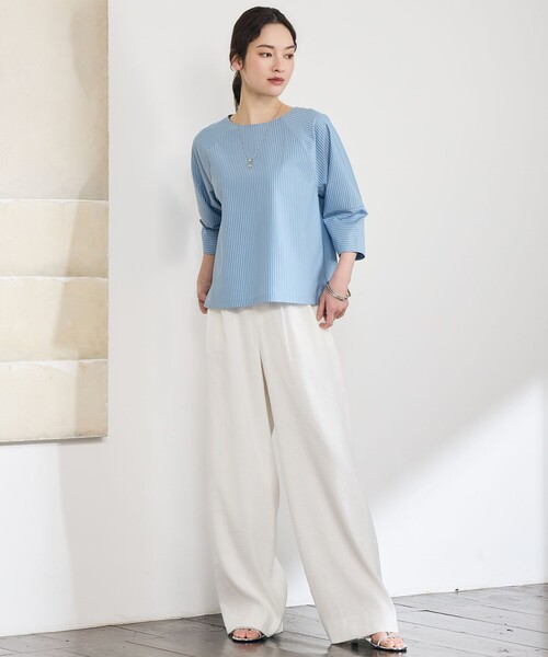 自由区（ジユウク）の「リネンストレッチワイド パンツ（その他パンツ・レディース・カーキ系/アイボリー系/ベージュ系・46/44）」の11枚目の写真