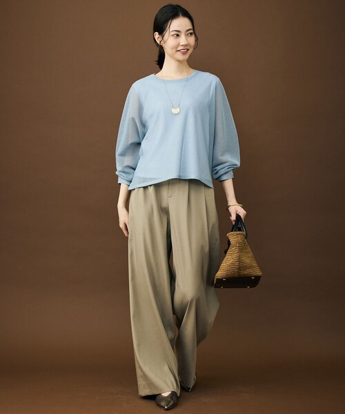 自由区（ジユウク）の「リネンストレッチワイド パンツ（その他パンツ・レディース・カーキ系/アイボリー系/ベージュ系・46/44）」の17枚目の写真