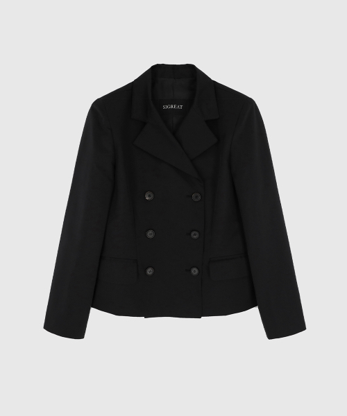 SIGREAT(シグレート)の「コットンスリムダブルジャケット(テーラードジャケット・レディース・ブラック・SMALL/MEDIUM)」の2枚目の写真