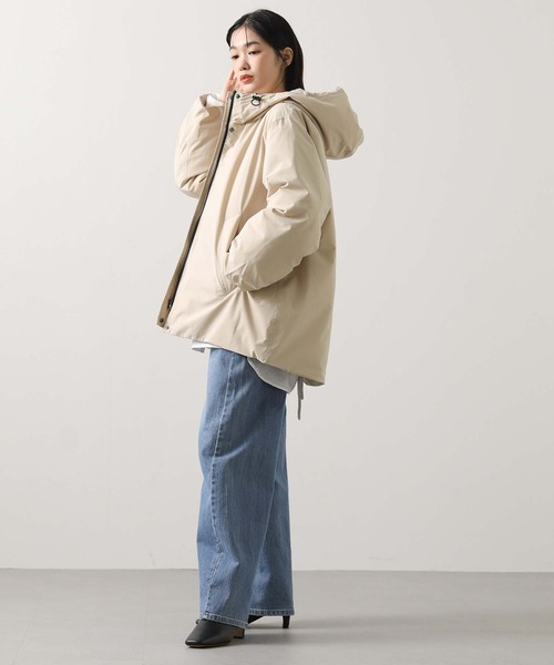 Gready Brilliant（グレディブリリアン）の「タフタフードダウン（ダウンジャケット/コート・レディース・ブラック/ライトベージュ・FREE）」の12枚目の写真