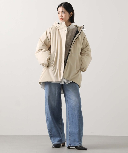 Gready Brilliant（グレディブリリアン）の「タフタフードダウン（ダウンジャケット/コート・レディース・ブラック/ライトベージュ・FREE）」の14枚目の写真