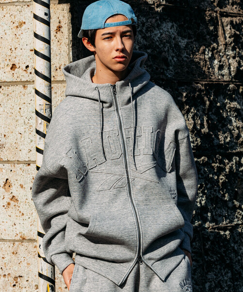 NAUTICA（ノーティカ）の「Reebok×NAUTICA/リーボック×ノーティカ 【Exclusive】ダブルネーム アーチロゴ ダンボール ジップアップ スウェットフーディ/ジップパーカー（パーカー・メンズ・チャコールグレー/ブラック/ブラウン/ネイビー・X-LARGE/LARGE/MEDIUM）」の10枚目の写真