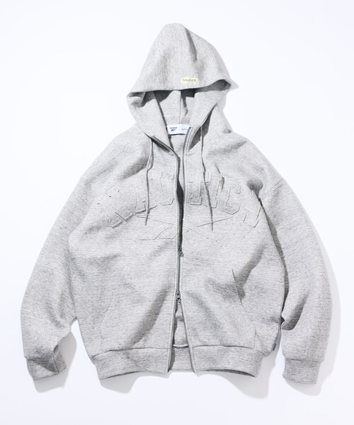 NAUTICA（ノーティカ）の「Reebok×NAUTICA/リーボック×ノーティカ 【Exclusive】ダブルネーム アーチロゴ ダンボール ジップアップ スウェットフーディ/ジップパーカー（パーカー・メンズ・チャコールグレー/ブラック/ブラウン/ネイビー・X-LARGE/LARGE/MEDIUM）」の11枚目の写真