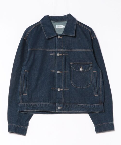 ATELANE(アテレーン)の「ATELANE / 11.5oz デニム トラッカージャケット(デニムジャケット・メンズ・ネイビー/ブラック/アイボリー・LARGE/X-LARGE/MEDIUM)」の3枚目の写真
