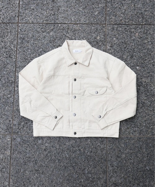 ATELANE(アテレーン)の「ATELANE / 11.5oz デニム トラッカージャケット(デニムジャケット・メンズ・ネイビー/ブラック/アイボリー・LARGE/X-LARGE/MEDIUM)」の7枚目の写真