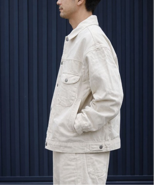 ATELANE(アテレーン)の「ATELANE / 11.5oz デニム トラッカージャケット(デニムジャケット・メンズ・ネイビー/ブラック/アイボリー・LARGE/X-LARGE/MEDIUM)」の16枚目の写真