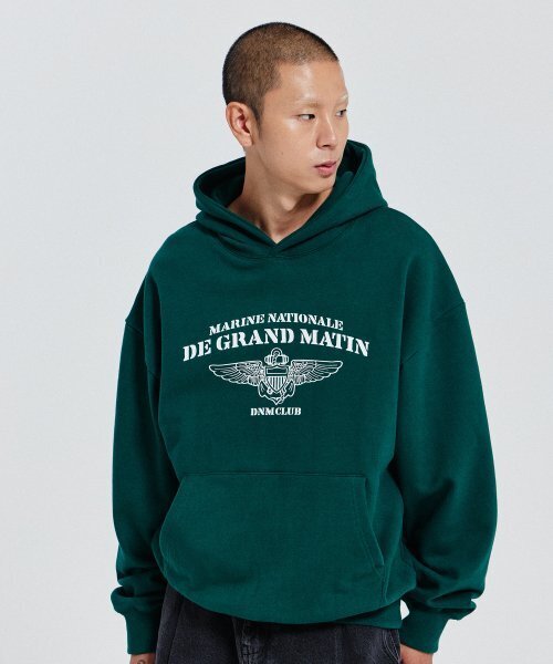 DE GRAND MATIN(ディグランドマーティン)の「V.HEAVY HOOD SWEAT CLUB_GREEN(パーカー・メンズ・その他・FREE)」の1枚目の写真