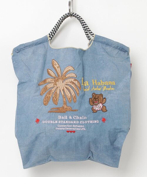 DOUBLE STANDARD CLOTHING（ダブルスタンダードクロージング）の「Ball＆Chain/ LA HAVANA ミニショッピングバッグ（ショルダーバッグ・レディース・ブラック/ブルー・FREE）」の15枚目の写真