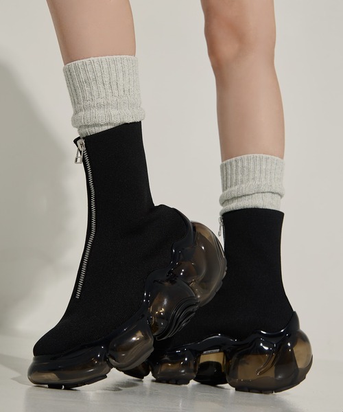 grounds（グラウンズ）の「【grounds/グラウンズ】《STUDIOUS別注》 ZIP MOOPIE BOOTS/ジップムーピーブーツ（ブーツ・レディース・ブラック/ブラック系その他・36/37/38/39）」の2枚目の写真