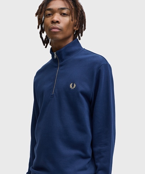【新品タグ付き】FRED PERRY ネイビー 長袖 Sサイズ Original Sportswear Half Zip Sweatshirt／オリジナルスポーツウェア