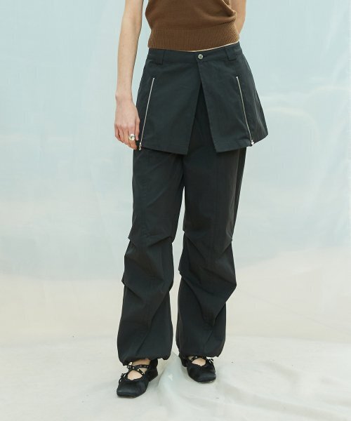 L9 PARACHUTE SKIRT PANTS(BLACK)