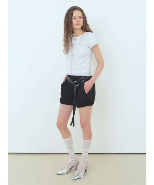 ETMON(エトモン)の「Lace Hole Strap T-Shirt Light Grey(Tシャツ/カットソー・レディース・その他・FREE)」の2枚目の写真